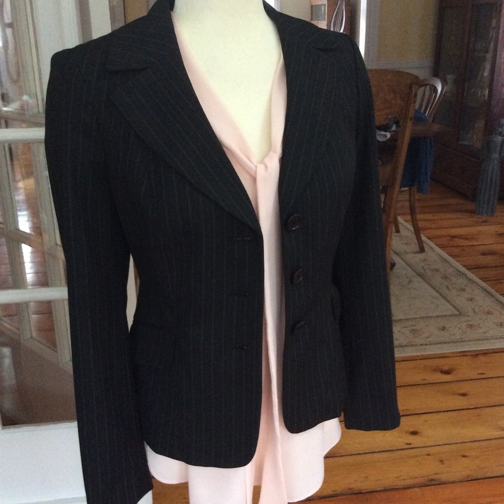 Sharp SEMANTIKS fully lined blazer Blk pinstripe